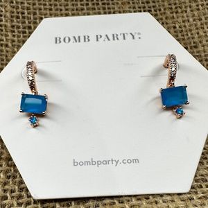 Blue Azure Opal Earrings!! NEW Rose Gold.